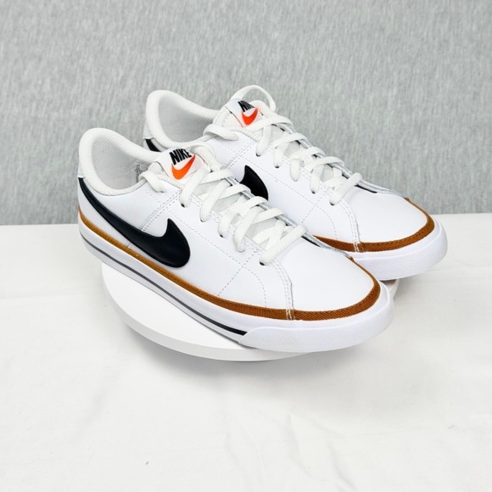 Nike Court Legacy White Black Brown Leather Sneakers DA5380-102 Kids Size 5Y‎ - Picture 9 of 9
